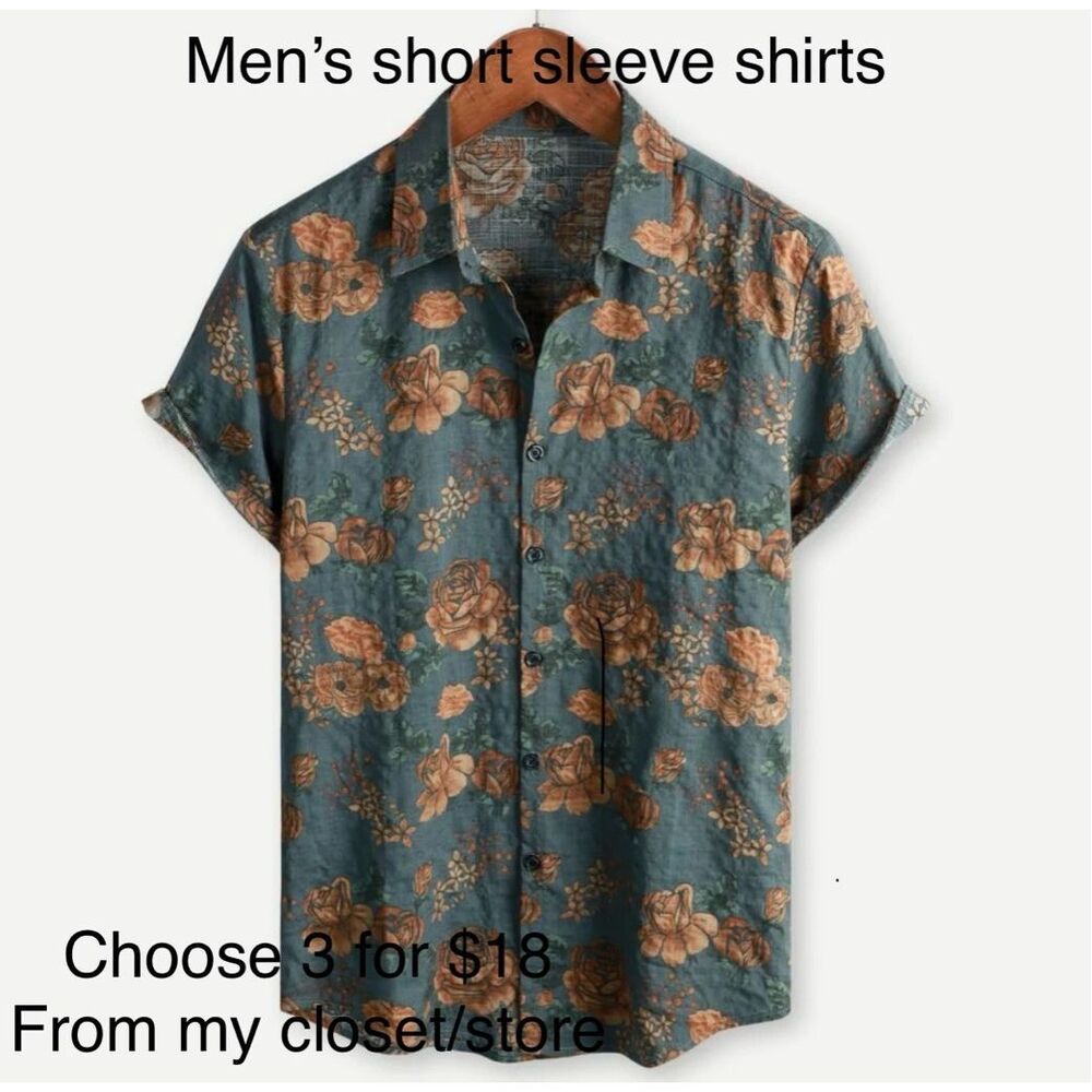 Any brand any size. 3 men’s short sleeve tops for only $18